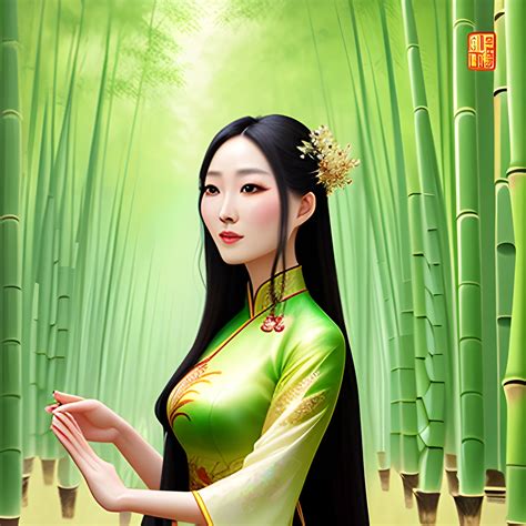 A Beautiful Chinese Girl Beautiful Face Ancient Bun Long Hair