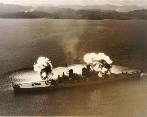 photo battleship  jersey firing   gun salvo