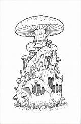 Trippy Shroom Skull Stuntkid Mystique Doodle Visualsundae sketch template