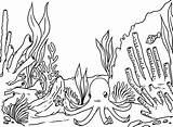 Coloring Underwater Pages Scene Ocean Habitat Getcolorings sketch template