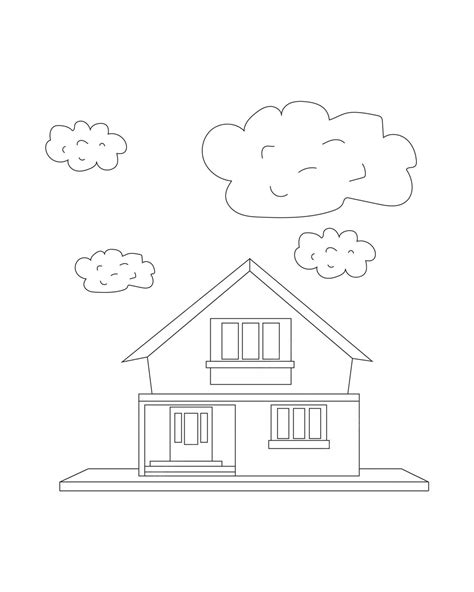 premium vector simple house coloring page design coloring book