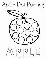 Dot Apple Coloring Painting Pages Do Tip Printables Preschool Printable Twistynoodle Kids Noodle Letter Twisty Letters Popular Print Great sketch template