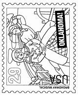 Coloring Stamp Pages Musical Broadway Arts Postage Stamps Usps Sheets Activity Bluebonkers Oklahoma Print Postal Usage Authorized Service sketch template