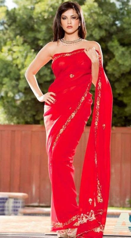 sunny leone pictures in red hot saree indian sex scandals
