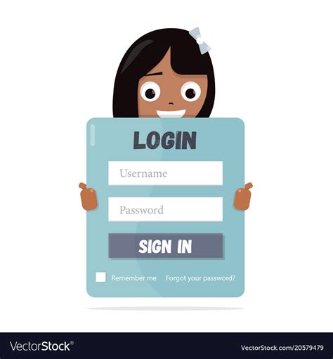 login form  kids website royalty  vector image