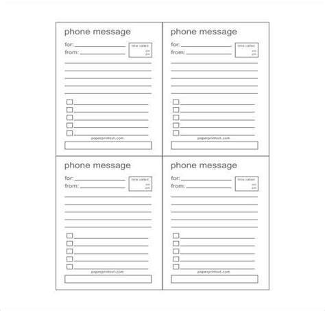The Best Free Printable Phone Message Template Jacobs Blog
