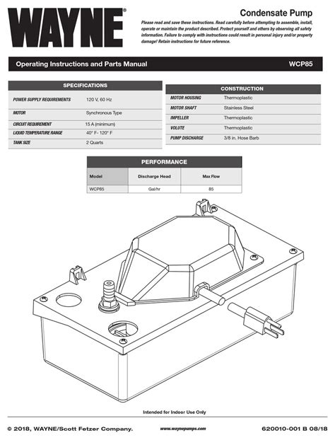 wayne wcp operating instructions  parts manual   manualslib