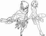 Coloring Pages Naruto Sakura Sasuke Uchiha Haruno Fans Children Great Anime sketch template