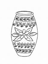 Vase Coloring Pages Printable Template Color Print Recommended sketch template