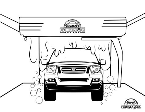 car wash coloring page coloring pages