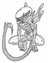 Alien Coloring Xenomorph Pages Lineart Deviantart Printable Sketch Template Predator Drawings Tattoo Female Fan Color Sketches Movie Giger Version Choose sketch template