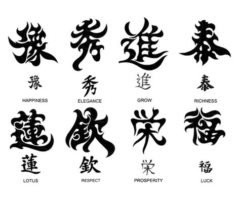 tattoos chinese symbols and their meanings