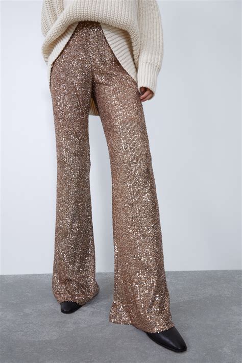 broek met hoge taille pantalones de lentejuelas ropa sofisticada ropa