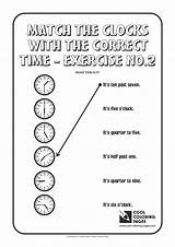 Time Coloring Pages Match Correct Clocks Cool Kids Activities Clock Print sketch template