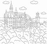 Neuschwanstein Castle Coloring 02kb 371px sketch template