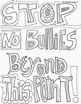 Bullying Coloring Pages Colouring Anti Stop Quotes Kids Quote Doodles Doodle Printable Alley Color Posters Bullies Activities Classroom School Sheets sketch template