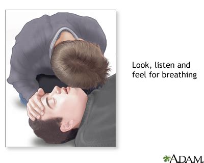 cpr adult seriescheck  breathing medlineplus medical encyclopedia