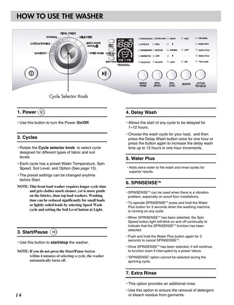 washer cycles power lg wmhw user manual page