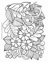 Coloring Autumn Pages Printable Leaves Fall Adults Adult Print Sheets Colouring Color Primarygames Acorns Flowers Leaf Flower Pdf Getcolorings Színez sketch template
