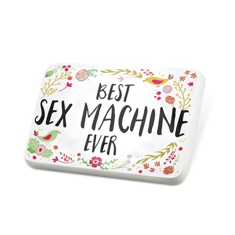 Porcelein Pin Happy Floral Border Sex Machine Lapel Badge – Neonblond