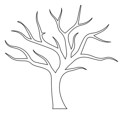 printable tree  leaves coloring page tree drawing simple tree