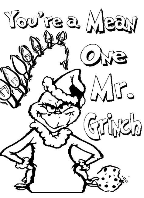 grinch christmas printable coloring pages holidappy