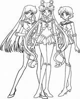 Sailor Moon Mars Coloring Mercury Crystal Pages sketch template