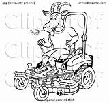 Lawn Zero Cartoon Turn Mower Goat Clipart Illustration Lafftoon Royalty Vector Clip sketch template