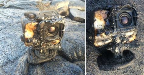 gopro camera  covered  lava  burst  flames  survived neatorama gopro