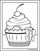 Cupcake Coloring Cherry Bow Pages Color Cupcakes Pdf Some Colorwithfuzzy sketch template