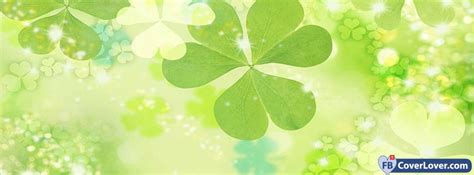 St Patricks Day Green Clovers Background Seasonal Facebook Cover