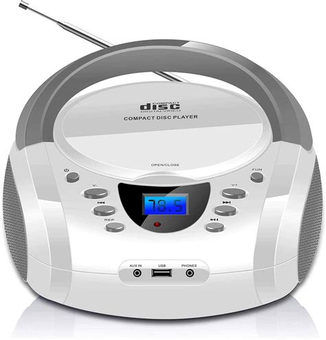 tragbarer cd player lp  boombox mit bluetooth fm radio aux  kopfhoereranschluss