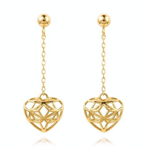 Heart Design Drop Earrings Pravins