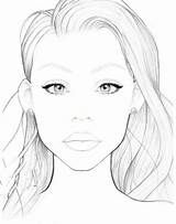 Makeup Face Chart Template Drawing Charts Blank Rosto Croqui Messenger Make Do Para Mac Maquiagem Cara Maquiar Outline Imprimir Hair sketch template
