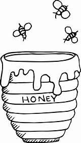 Honey Pot Clipart Jar Coloring Pooh Pages Winnie Bees Around Printable Drawing Clip Bee عسل Cliparts Sketch Container Honeypot Flying sketch template