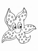 Starfish Coloring Pages Fish Print Printable Color Kids Chameleon Ram sketch template