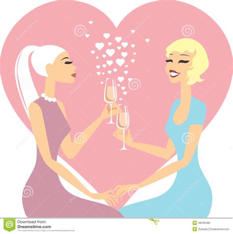 lesbian couple in love stock vector illustration of close