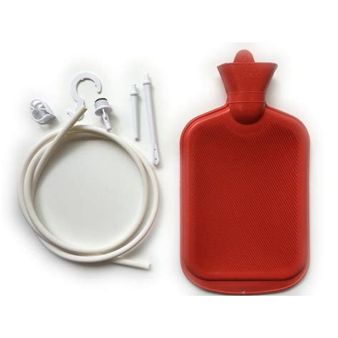 Rubber Douche Enema Bag Hot Water Bottle Combination System Kit For