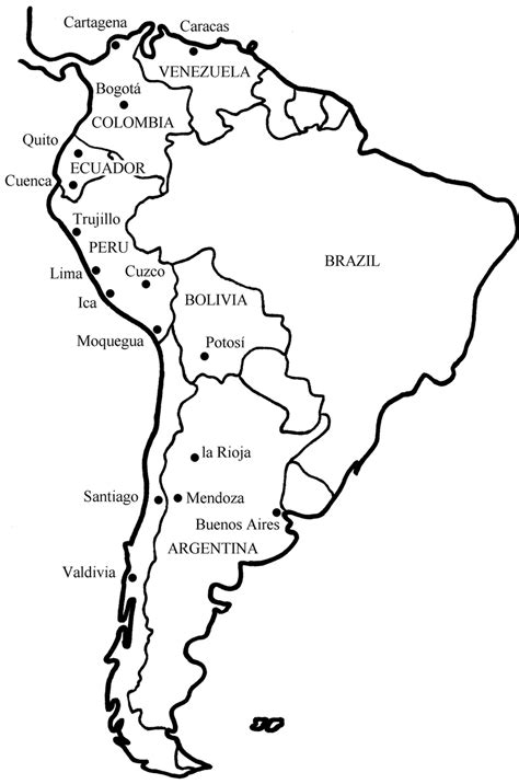 map  south america  places mentioned   text
