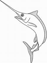 Marlin Swordfish Poisson Peces Pez Colorier Poissons Coloriages Fois Imprimé Ballenas sketch template