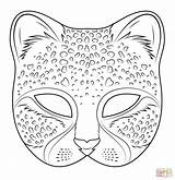 Cheetah Masque Colouring Guépard sketch template