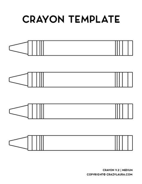 crayon template  blank color versions crayon template