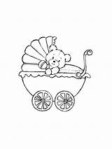 Baby Coloring Stroller Pages Printable sketch template