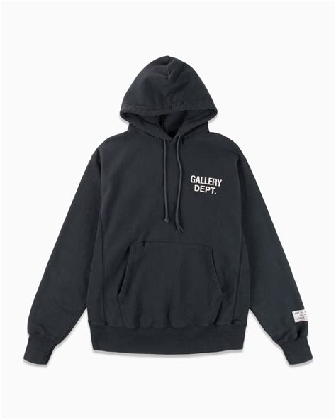 gallery dept logo hoodie gallery dept tops sweats and hoodies black
