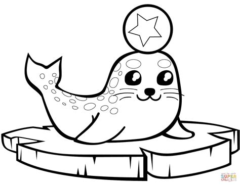 baby seal   ice floe coloring page  printable coloring pages