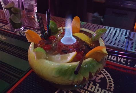 My Wife Ordered The Volcano Drink At The Only Tiki Bar In