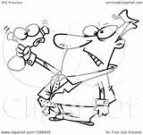 Stress Businessman Squeezing Toy Outline Illustration Cartoon Royalty Toonaday Rf Clip Leishman Ron Clipart Regarding Notes sketch template