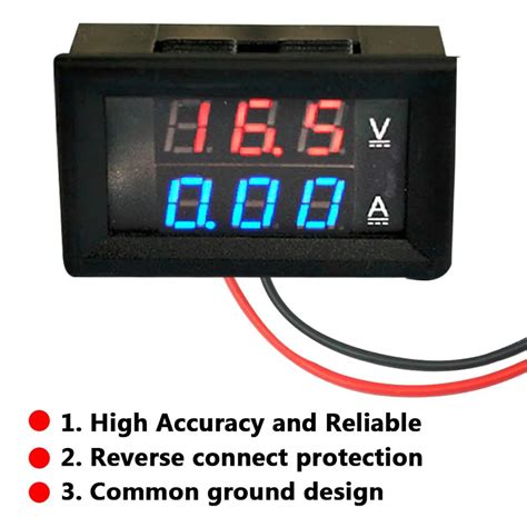 mini digital voltmeter ammeter dc   panel amp volt voltage current meter tester
