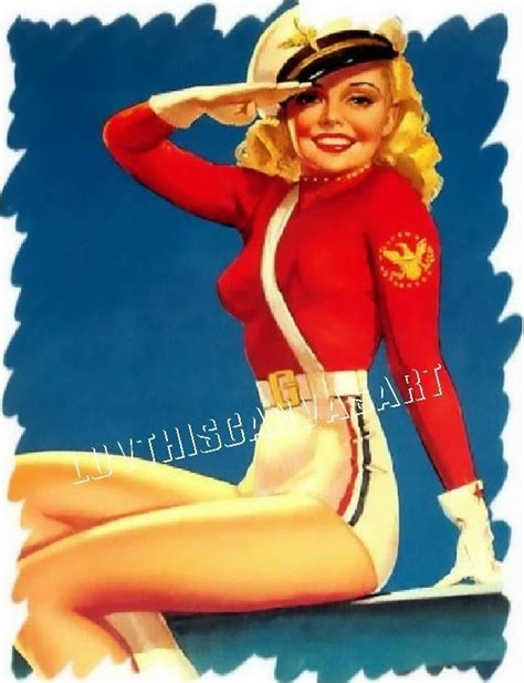 Vintage Navy Sailor Sexy Pin Up Girl Canvas Art Print