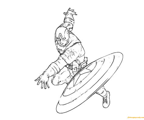 captain america throws  shield coloring page  coloring pages